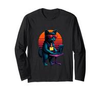 Retro Cat Community Wellness Public Health Administrator Long Sleeve T-Shirt