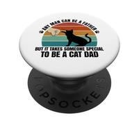 Retro Cat Dad - Anyone Can Be A Father Paw and Fist Bump PopSockets Adhesive PopGrip