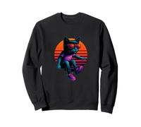 Retro Cat In Motion Freestyle Parkour Jumper Sweatshirt