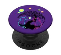 Retro Cat Natural 60s Woman Child Girls Children 80s PopSockets Adhesive PopGrip