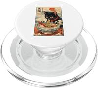 Retro Cat Shirt Japan Kawaii Manga Anime Cat Eats Ramen PopSockets PopGrip for MagSafe