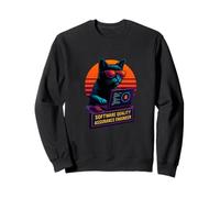 Retro Cat Testing Software Quality Assurance Engineer Sweatshirt