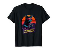 Retro Cat Testing Software Quality Assurance Engineer T-Shirt