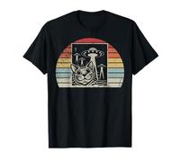 Retro Cat UFO Spaceship Adventure T-Shirt