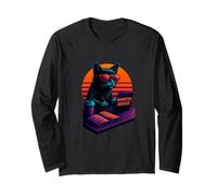 Retro Cat With Campaigns Branding Skills Marketing Manager Long Sleeve T-Shirt