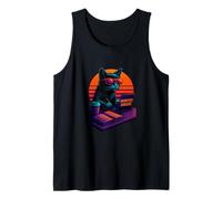 Retro Cat With Campaigns Branding Skills Marketing Manager Tank Top