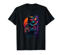Retro Cat With Climbing Harness Rock Climbing Climber T-Shirt