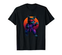 Retro Cat With Karate Punch Karate Fighter T-Shirt