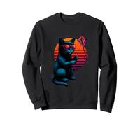 Retro Cat With Kite String Flying Flyer Sweatshirt