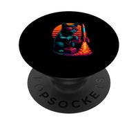 Retro Cat With Launch Wires Model Rocketry Rocketeer PopSockets Adhesive PopGrip