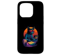 Retro Cat With Markets Reports Skills Financial Analyst Case for iPhone 15 Pro