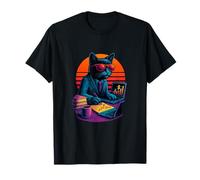 Retro Cat With Markets Reports Skills Financial Analyst T-Shirt