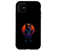 Retro Cat With MMA Gloves Fighting Cage Fighter Case for iPhone 11