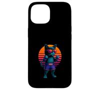 Retro Cat With MMA Gloves Fighting Cage Fighter Case for iPhone 15