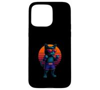 Retro Cat With MMA Gloves Fighting Cage Fighter Case for iPhone 15 Pro Max