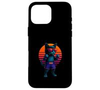 Retro Cat With MMA Gloves Fighting Cage Fighter Case for iPhone 16 Pro Max