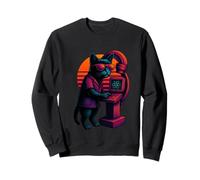 Retro Cat With Oncology Radiation Skills Radiation Therapist Sweatshirt