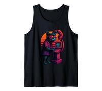 Retro Cat With Oncology Radiation Skills Radiation Therapist Tank Top