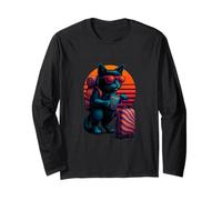 Retro Cat With Passport Luggage Travel Traveler Long Sleeve T-Shirt
