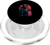 Retro Cat With Passport Luggage Travel Traveler PopSockets PopGrip for MagSafe