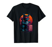 Retro Cat With Passport Luggage Travel Traveler T-Shirt