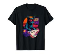 Retro Cat With Trends Data Skills Market Research Analyst T-Shirt