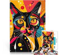 Retro Cat1000 Piece Jigsaw Puzzles for Adults Help the brain exercise addictive toys to cultivate patience Home Decoration Toys 38x26cm