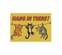 Retro Cats Glass Worktop Saver - Small Smooth Kitchen Chopping/Cutting Board with Non-Slip Feet 28.5cm x 20cm (11" x 8")