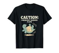 Retro Caution: frequent sudden flips. Cartoon Graphic T-Shirt