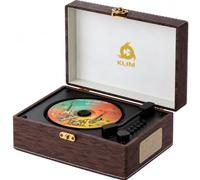 Retro CD Player with Speakers, Bluetooth Receiver, USB, Rechargeable | Features AUX Input and Output Plus Button Controls, Doubles as Charming Home Decor - Wood