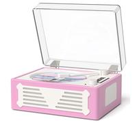 Retro CD Player with Speakers, Portable CD Player with Bluetooth for Home, Compact Desktop Design, USB, Aux, Headphone Jack, Battery Operated, Remote Control for Music Lovers, Purple