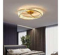 Retro Ceiling Light Dimmable Gold Crystal Round Ceiling Light with Remote Control Bedroom Living Room Dining Room Children's Room Guest Room Library Office 60 cm LED Chandelier Industrial Design