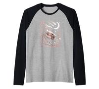 Retro Celestial Capybara Exploring the Dark Mystical Woods Raglan Baseball Tee