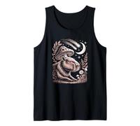Retro Celestial Capybara Exploring the Dark Mystical Woods Tank Top