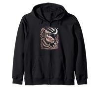 Retro celestial capybara exploring the dark mystical woods Zip Hoodie