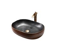 Retro Ceramic Bathroom Vessel Sink - Stylish Wash Basin for Indoor & Outdoor Use - Perfect for Vanity, & Easy to Clean