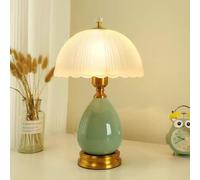 Retro Ceramic Table Lamp Pastoral Rural Nostalgic Glass Table Light Atmosphere Table Lighting Bedside Night Lamp Decoration for Bedroom, Living Room