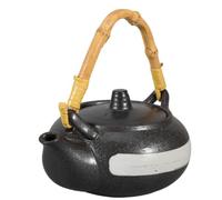 Retro Ceramic Teapot 900ml with Spout and Handle for Tea | Black Smooth Surface, Easy Cleanup, Decorative Display, Tearoom Service, Loose Leaf Tea, Hot Water