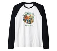 Retro Charlottesville Virginia Animals Vacation Souvenir Raglan Baseball Tee