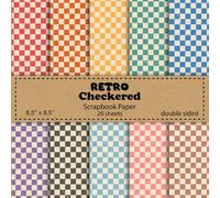 Retro Checkered Scrapbook Paper: Craft Paper Pad | 10 Color Variations 20 Sheets 8.5 x 8.5 Inch Double Sided | Perfect for Card Making Party ... Stationery Making Crafts & DIY Projects