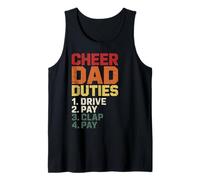 Retro Cheer Dad Duties Drive Pay Clap Funny Fathers Day Tank Top