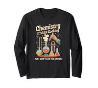 Retro Chemistry It's Like Cooking Physics Crew I Teach Long Sleeve T-Shirt