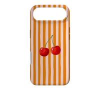 Retro Cherry Orange Stripe Cute Summer Aesthetic Case for iPhone Air