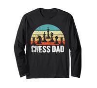 Retro Chess Dad Checkmate Vintage Chess Players Father's Day Long Sleeve T-Shirt
