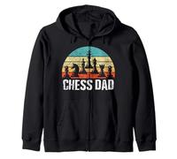 Retro Chess Dad Checkmate Vintage Chess Players Father's Day Zip Hoodie