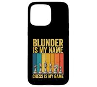 Retro Chess Design Blunder Is My Name Chess Is My Game Case for iPhone 15 Pro Max