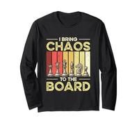 Retro Chess Player I Bring Chaos to The Board Long Sleeve T-Shirt