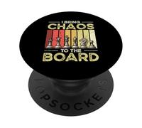 Retro Chess Player I Bring Chaos To The Board PopSockets Adhesive PopGrip