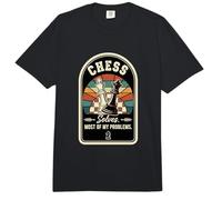 Retro Chess Solves Most of My Problems Funny Chess Player Comfort Colors Adult Heavyweight T-Shirt