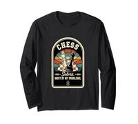 Retro Chess Solves Most of My Problems Funny Chess Player Long Sleeve T-Shirt